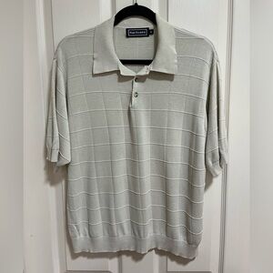 100% silk knit polo men’s XL